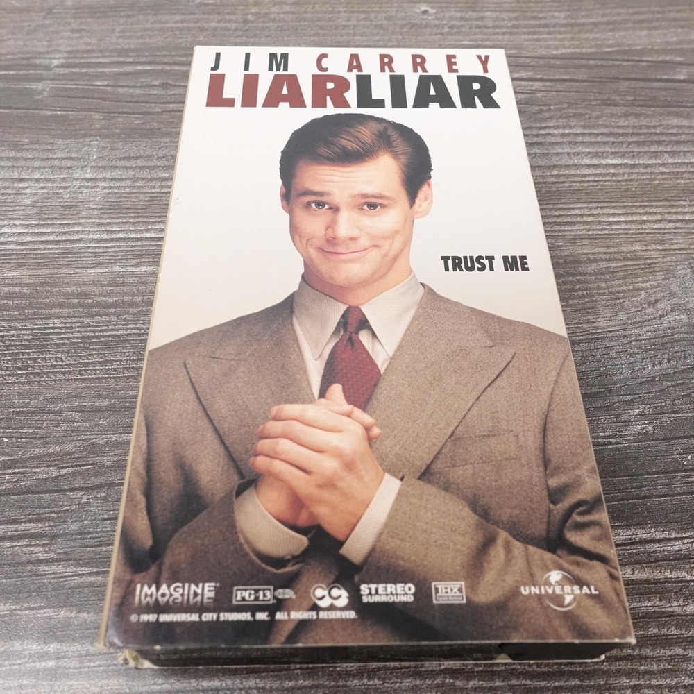 Vintage Liar Liar VHS Tape Universal Jim Carrey Comedy Color USA 87 Min‎